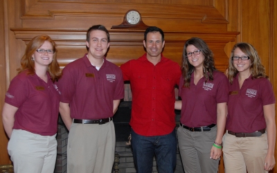 Sam Calagione (center) with Perdue School students