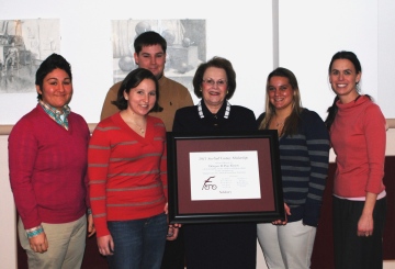 Carolyn Elmore (center) with scholarship winners and SGC Coordinator Amy Waters (right)