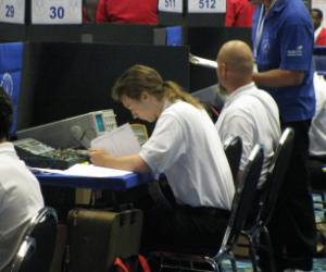 Brown troubleshooting a digital system during SkillsUSA